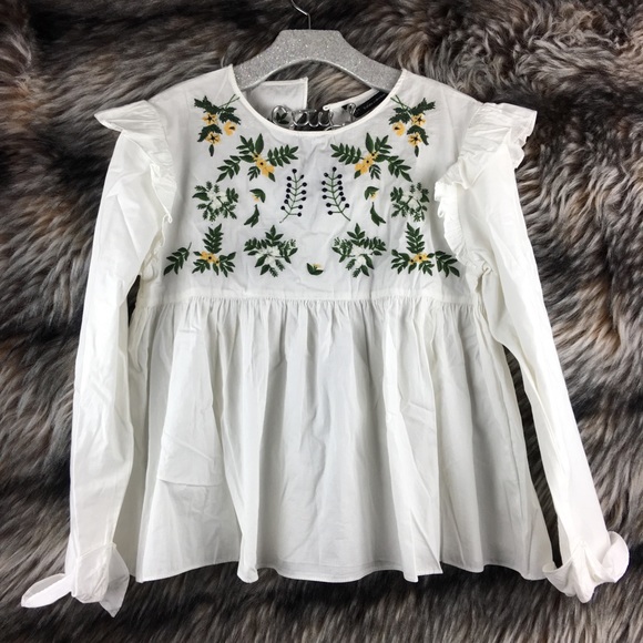 Zara Tops - Trafuluc Collection Peasant Blouse Top Sewn A11